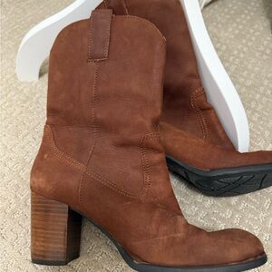 Born Chestnut Leather Heeled Boots